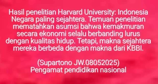 Indonesia Jadi Negara Paling Bahagia Dunia Menurut Harvard