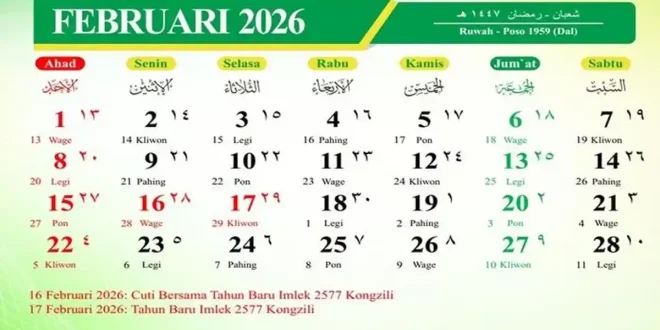 Jadwal Cuti Bersama Imlek 2026: Long Weekend 4 Hari Penuh